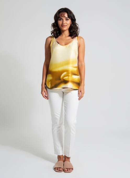 Top coupe fluide sans manche beige MAX MARA femme