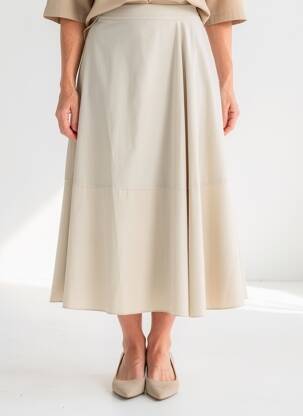Jupe longue fermeture zippée au dos beige MAXMARA femme