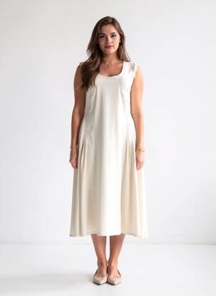 Robe longue sans manche sans manche beige INDIES femme