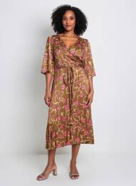Robe longue manches longues manches longues marron TARA JARMON femme
