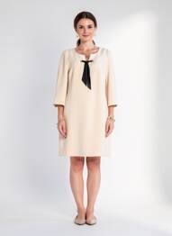 Robe mi-longue manches longues manches longues rose WEILL femme