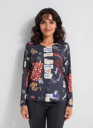 Top stretch manches longues bleu FUEGO WOMAN femme