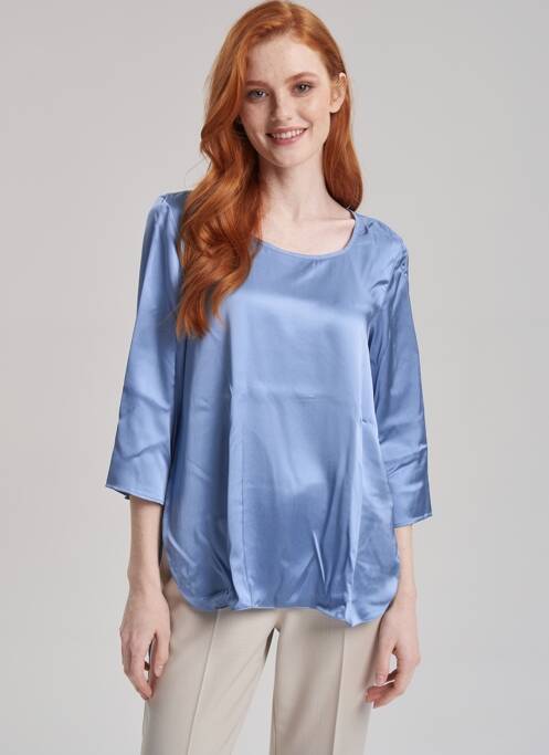Blouse col rond manches longues bleu MARINA RINALDI femme