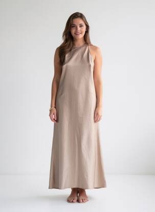 Robe longue sans manche sans manche beige RAILS femme