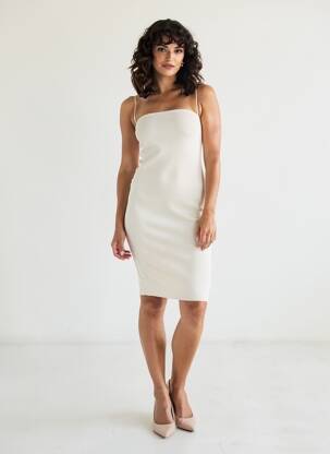 Robe courte sans manche sans manche blanc MANGO femme
