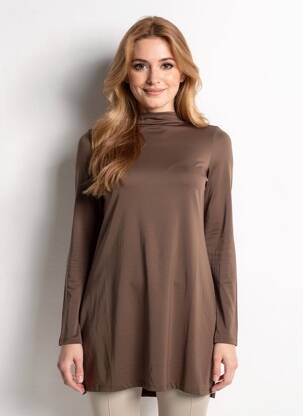 Robe courte manches longues manches longues marron DIVIDED H&M femme