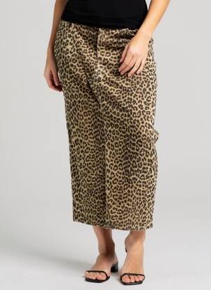 Pantalon droit fermeture zippée sous rabat boutonné taille normale marron H&M femme