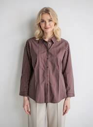 Chemisier coupe droite manches longues marron MISS SELFRIDGE femme