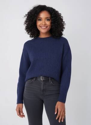 Pull coupe droite manches longues bleu COS femme