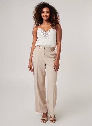 Top tissage crêpe sans manche blanc Y'COO femme
