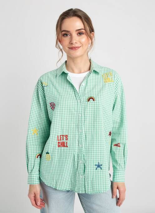 Chemisier coupe droite manches longues vert PROMOD femme