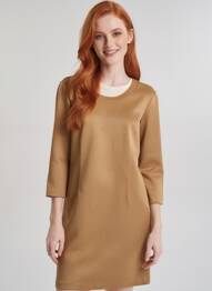 Robe courte manches 3/4 manches 3/4 marron GEVANA femme