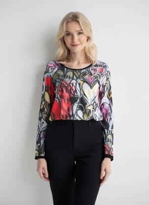 T-shirt manches longues manches longues noir DOLCEZZA femme