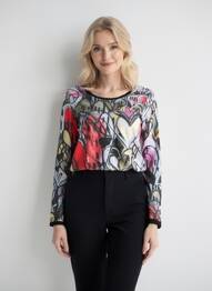 T-shirt manches longues manches longues noir DOLCEZZA femme