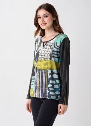 T-shirt manches longues manches longues gris DOLCEZZA femme