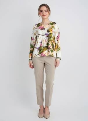 T-shirt manches longues manches longues beige GEVANA femme