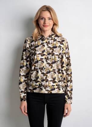 Sweat-shirt à capuche manches longues manches longues noir ELEONORA AMADEI femme