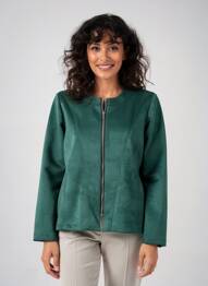 Veste casual col rond vert GEVANA femme
