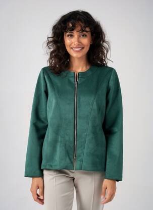 Veste casual col rond vert GEVANA femme