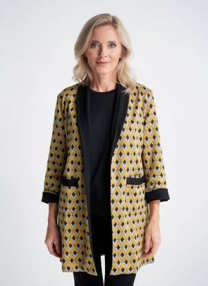 Veste casual coupe droite jaune ELEONORA AMADEI femme