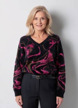 Pull coupe droite manches longues noir EVA KAYAN femme