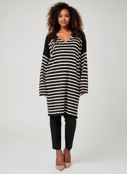 Robe pull coupe droite manches longues noir ANANKE femme