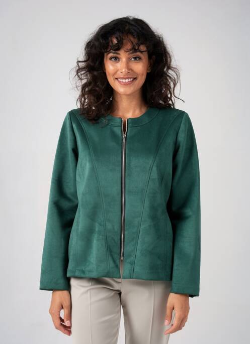 Veste casual col rond vert GEVANA femme
