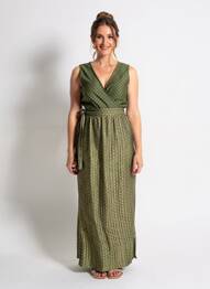 Robe longue sans manche sans manche vert SANS MARQUE femme