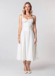 Robe mi-longue doublure fines bretelles beige HOUSE OF CB LONDON femme