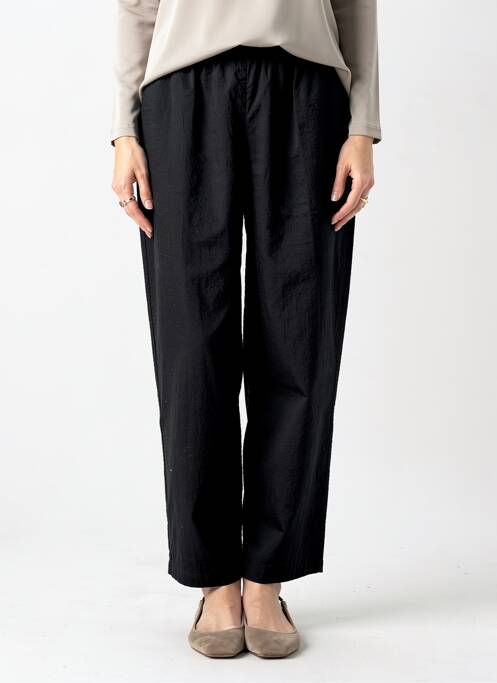 Pantalon droit taille élastique noir HOD femme