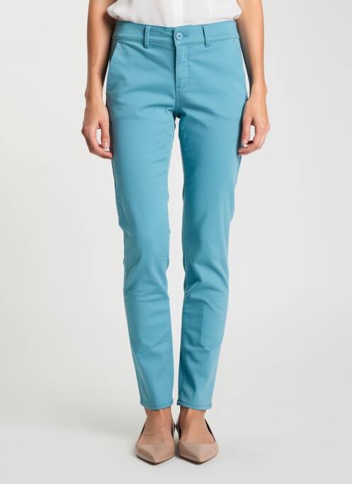 Pantalon slim poches bleu HAPPY femme