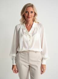 Blouse légère et transparente manches longues blanc EVA KAYAN femme