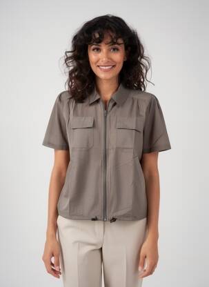 Chemisier manches courtes manches courtes gris NÜ femme