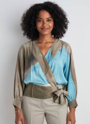 Blouse manches longues manches longues gris NÜ femme