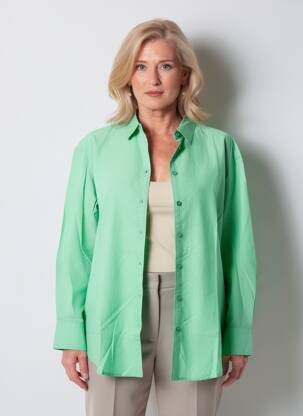 Chemisier coupe droite manches longues vert GARCIA femme