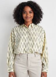 Chemisier imprimé fantaisie manches longues beige MKT STUDIO femme