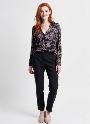 Blouse imprimé fantaisie manches longues noir SUD EXPRESS femme