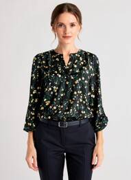 Blouse imprimé fleurs manches longues noir STREET ONE femme