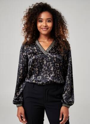 Blouse manches longues manches longues noir SIGNE NATURE femme
