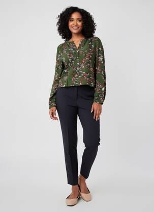 Blouse imprimé fantaisie manches longues vert S.OLIVER femme