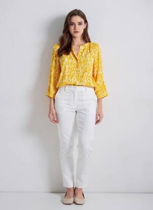 Blouse imprimé fantaisie manches 3/4 jaune STREET ONE femme