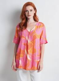 Top imprimé fantaisie manches courtes rose BETTY BARCLAY femme