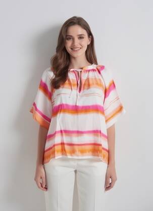 Top manches courtes manches courtes blanc LA FEE MARABOUTEE femme