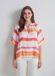 Top manches courtes manches courtes blanc LA FEE MARABOUTEE femme