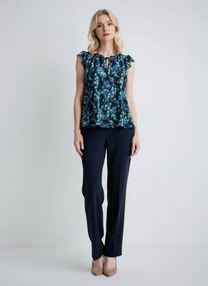 Top imprimé fantaisie manches courtes bleu SUD EXPRESS femme