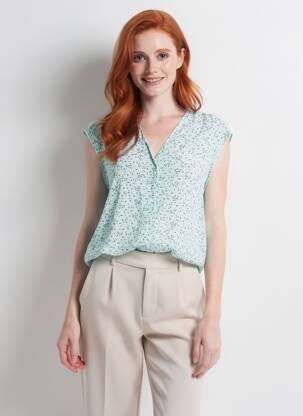 T-shirt imprimé fantaisie manches courtes bleu SUD EXPRESS femme