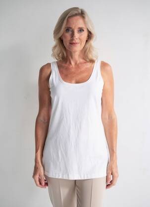 Débardeur stretch sans manche blanc SANDWICH femme