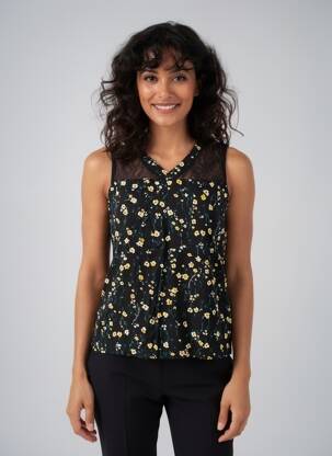 Top imprimé fantaisie sans manche noir STREET ONE femme