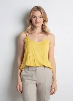 Top manches bretelles ajustables fines bretelles jaune SUD EXPRESS femme