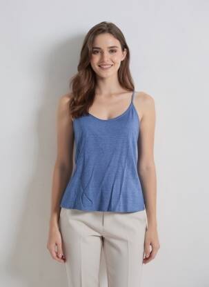 Top manches bretelles ajustables fines bretelles bleu SUD EXPRESS femme